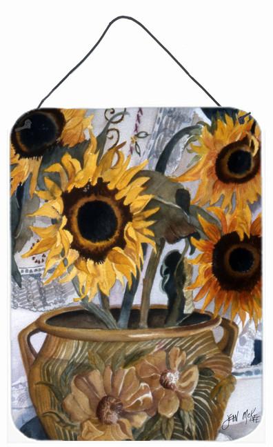 Pot of Sunflowers Wall or Door Hanging Prints JMK1202DS1216 by Caroline's Treasures