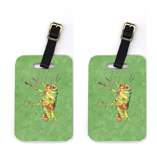Pair of Grasshopper on Avacado Luggage Tags by Caroline&#39;s Treasures
