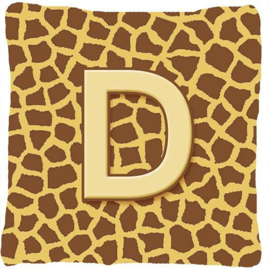 Monogram Initial D Giraffe Decorative   Canvas Fabric Pillow CJ1025 - the-store.com