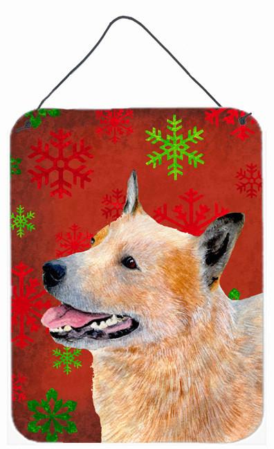 Australian Cattle Dog Red Snowflakes Christmas Wall or Door Hanging Prints by Caroline&#39;s Treasures