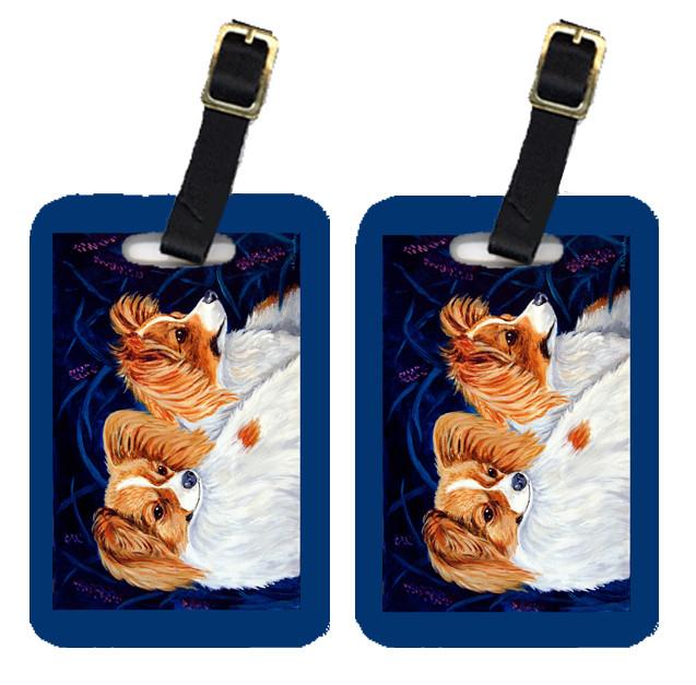 Pair of 2 Papillon Luggage Tags by Caroline&#39;s Treasures