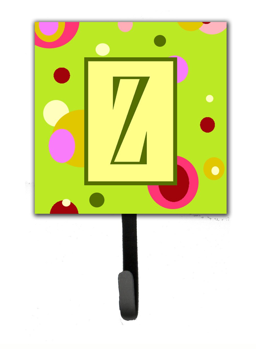 Letter Z Initial Monogram - Green Leash Holder or Key Hook by Caroline&#39;s Treasures