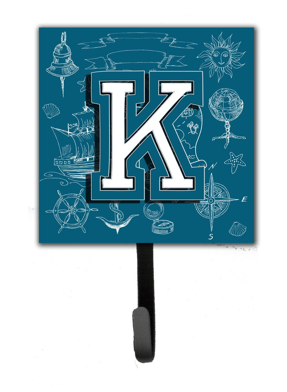 Letter K Sea Doodles Initial Alphabet Leash or Key Holder CJ2014-KSH4 by Caroline&#39;s Treasures