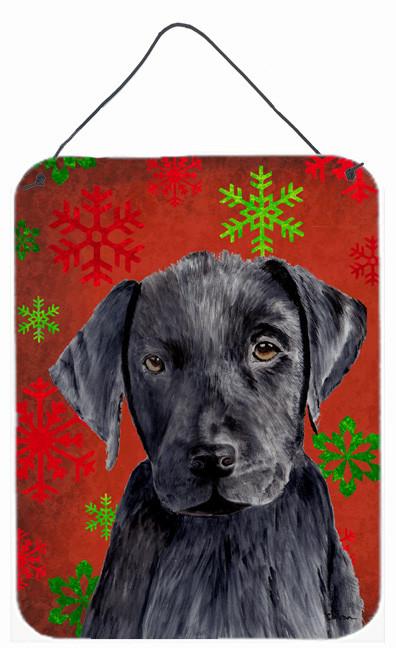 Labrador Red and Green Snowflakes Holiday Christmas Wall or Door Hanging Prints by Caroline's Treasures
