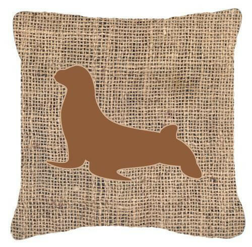 Seal Burlap and Brown   Canvas Fabric Decorative Pillow BB1027 - the-store.com