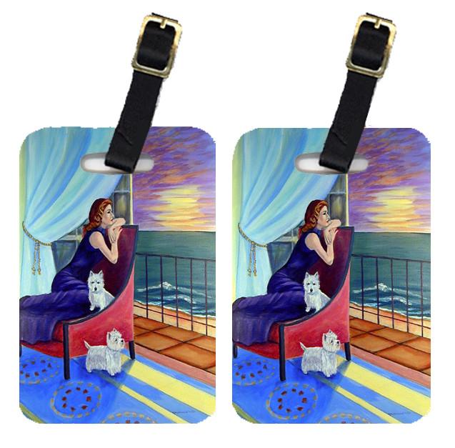 Lady with her Westie Luggage Tags Pair of 2 by Caroline&#39;s Treasures