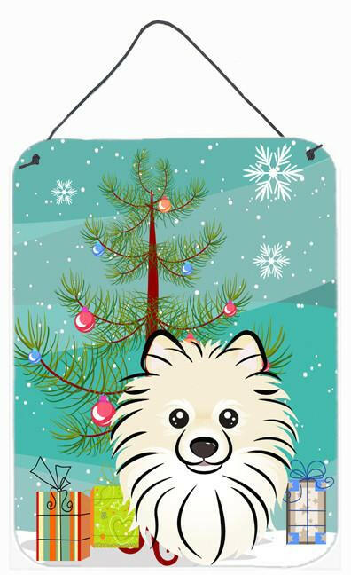 Christmas Tree and Pomeranian Wall or Door Hanging Prints BB1579DS1216 by Caroline's Treasures