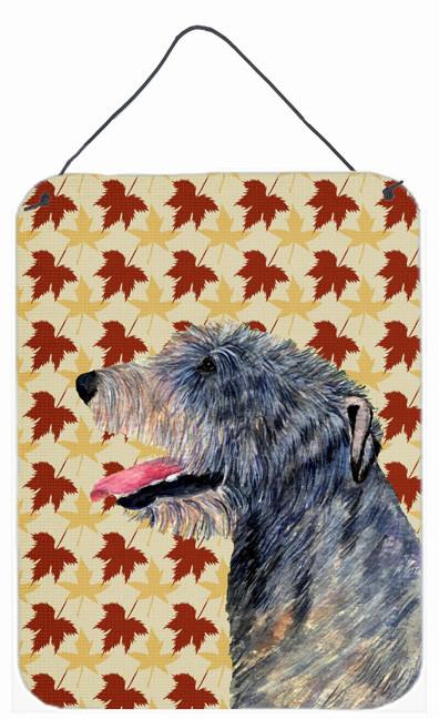 Irish Wolfhound Fall Leaves Portrait Wall or Door Hanging Prints by Caroline&#39;s Treasures