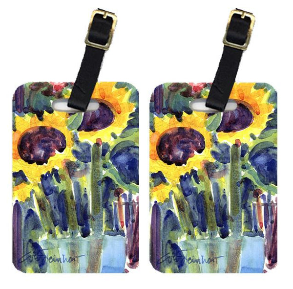 Pair of 2 Flowers - Sunflower Luggage Tags by Caroline's Treasures