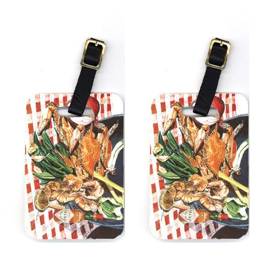 Pair of Crab Boil Luggage Tags by Caroline's Treasures