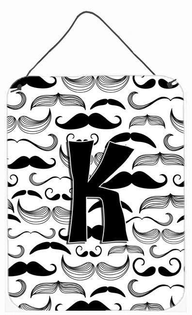 Letter K Moustache Initial Wall or Door Hanging Prints CJ2009-KDS1216 by Caroline&#39;s Treasures