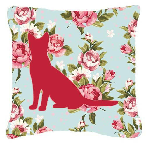 Cat Shabby Chic Blue Roses   Canvas Fabric Decorative Pillow BB1071 - the-store.com