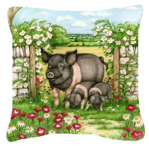Pigs Rosie and Piglets Canvas Decorative Pillow CDCO0375PW1414 - the-store.com