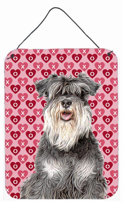 Hearts Love and Valentine&#39;s Day Schnauzer Wall or Door Hanging Prints KJ1192DS1216 by Caroline&#39;s Treasures