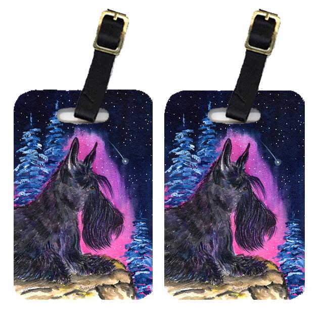 Starry Night Scottish Terrier Luggage Tags Pair of 2 by Caroline&#39;s Treasures