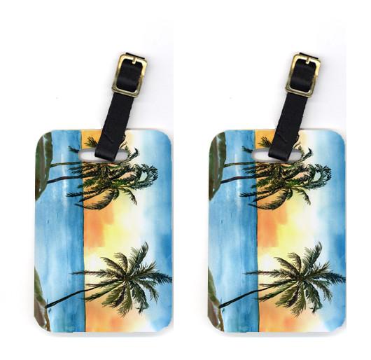Pair of Palm Tree Luggage Tags by Caroline&#39;s Treasures