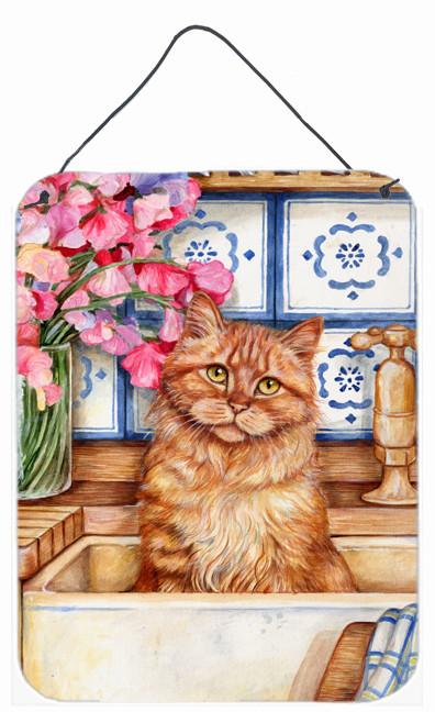 Cat In Sink by Debbie Cook Wall or Door Hanging Prints CDCO0195DS1216 by Caroline&#39;s Treasures