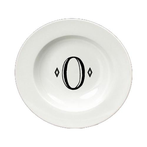 Letter O Initial Monogram Retro Round Ceramic White Soup Bowl CJ1058-O-SBW-825 by Caroline's Treasures