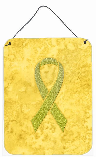 Yellow Ribbon for Sarcoma, Bone or Bladder Cancer Awareness Wall or Door Hanging Prints AN1203DS1216 by Caroline&#39;s Treasures