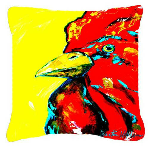 Rooster Big Head Canvas Fabric Decorative Pillow MW1138PW1414 by Caroline&#39;s Treasures