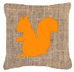 Squirrel Burlap and Orange   Canvas Fabric Decorative Pillow BB1119 - the-store.com