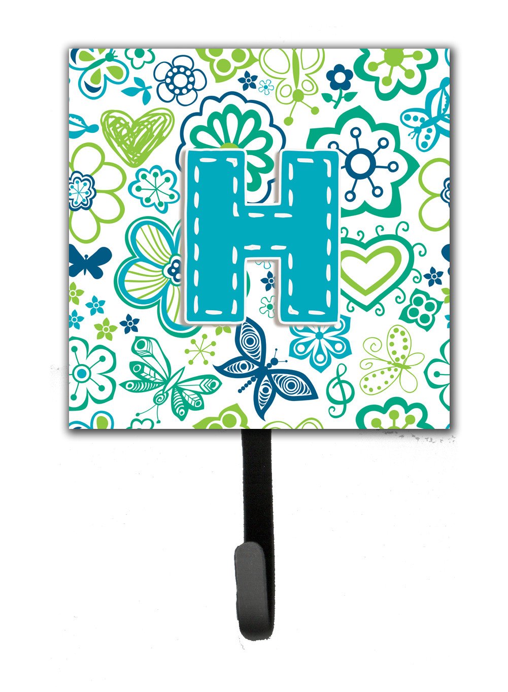 Letter H Flowers and Butterflies Teal Blue Leash or Key Holder CJ2006-HSH4 by Caroline&#39;s Treasures