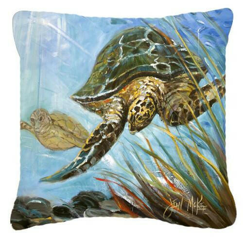 Loggerhead Sea Turtle Canvas Fabric Decorative Pillow JMK1261PW1414 by Caroline&#39;s Treasures