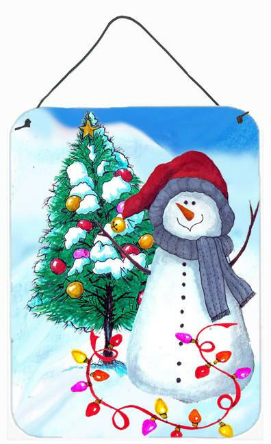 Trimming the Tree Snowman Wall or Door Hanging Prints PJC1024DS1216 by Caroline&#39;s Treasures