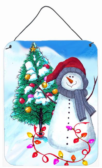 Trimming the Tree Snowman Wall or Door Hanging Prints PJC1024DS1216 by Caroline's Treasures