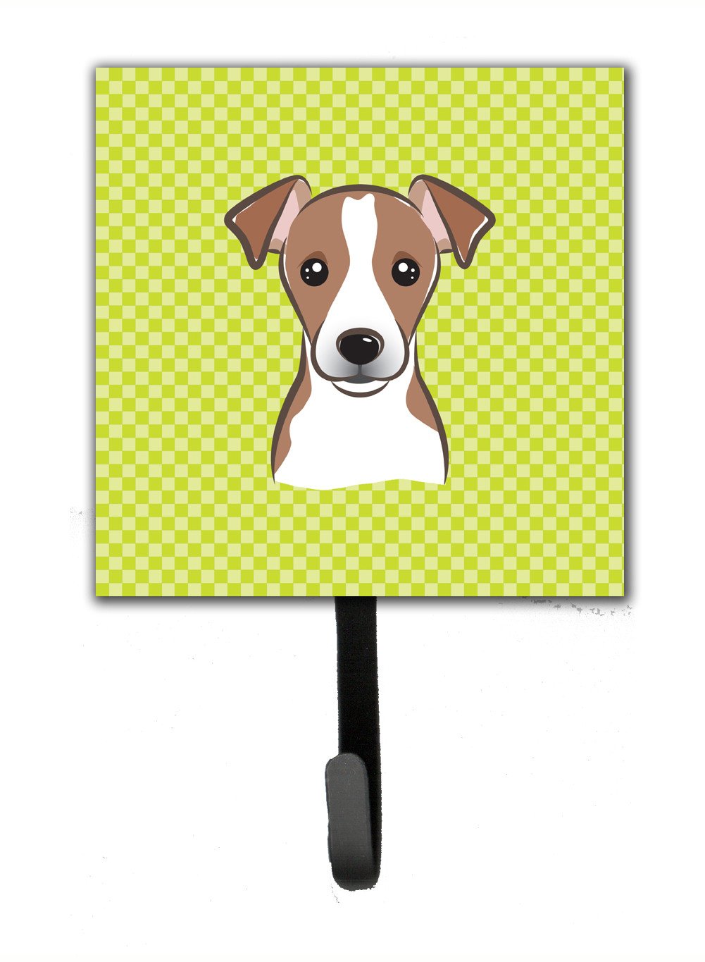 Checkerboard Lime Green Jack Russell Terrier Leash or Key Holder BB1322SH4 by Caroline&#39;s Treasures