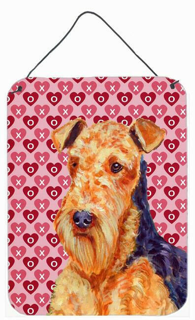 Airedale Hearts Love and Valentine's Day Portrait Wall or Door Hanging Prints by Caroline's Treasures