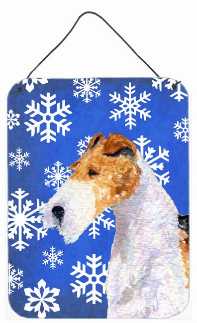 Fox Terrier Winter Snowflakes Holiday Wall or Door Hanging Prints by Caroline's Treasures