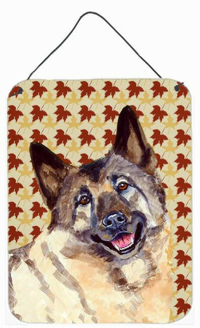 Caroline's Treasures Norwegian Elkhound Fall Leaves Portrait Wall or Door Hanging Prints