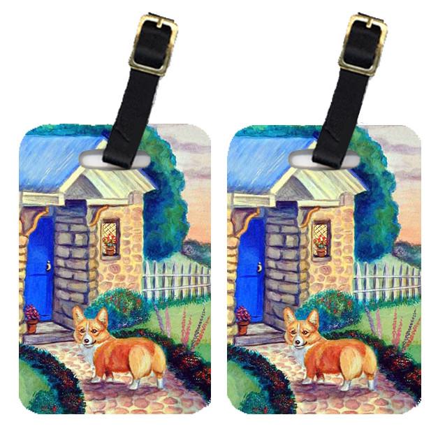 Pair of 2 Pembroke Corgi at the Cottage Luggage Tags by Caroline&#39;s Treasures