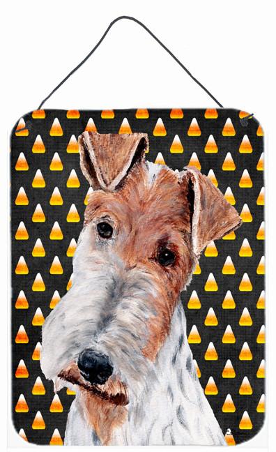 Wire Fox Terrier Candy Corn Halloween Wall or Door Hanging Prints SC9652DS1216 by Caroline&#39;s Treasures
