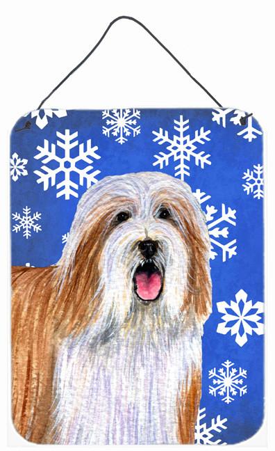 Bearded Collie Winter Snowflakes Holiday Wall or Door Hanging Prints by Caroline&#39;s Treasures