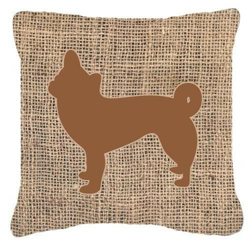 Chihuahua Burlap and Brown   Canvas Fabric Decorative Pillow BB1068 - the-store.com
