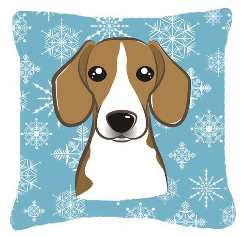 Snowflake Beagle Fabric Decorative Pillow BB1673PW1414 - the-store.com