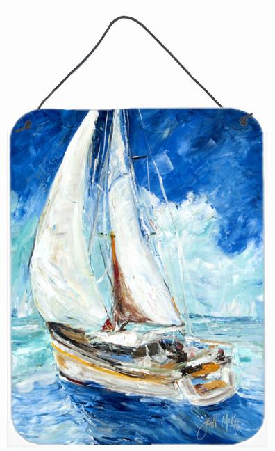 Sailboats in Blue Wall or Door Hanging Prints JMK1153DS1216 by Caroline&#39;s Treasures