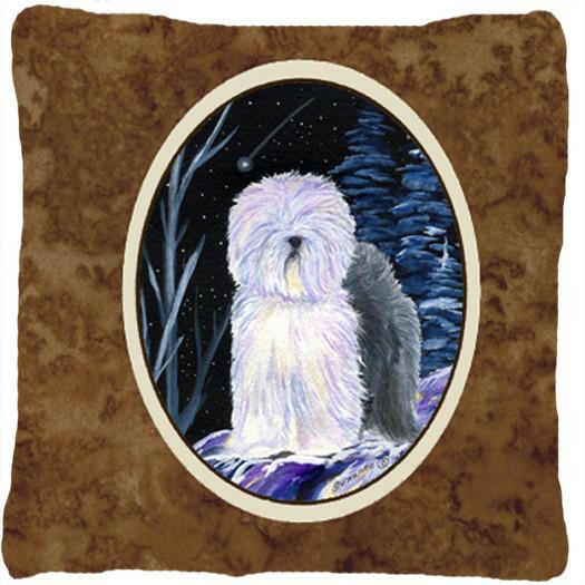 Starry Night Old English Sheepdog Decorative   Canvas Fabric Pillow by Caroline's Treasures
