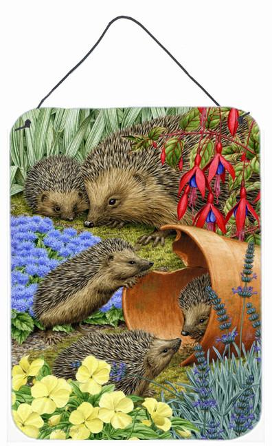 Hedgehogs in the Flower Pot Wall or Door Hanging Prints ASA2087DS1216 by Caroline's Treasures