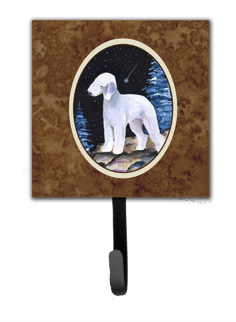 Starry Night Bedlington Terrier Leash Holder or Key Hook by Caroline's Treasures