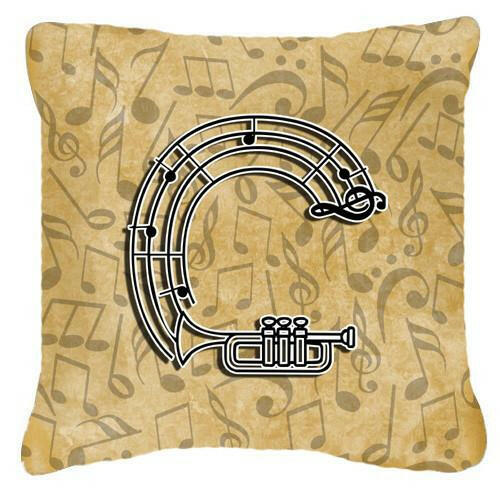Letter C Musical Instrument Alphabet Canvas Fabric Decorative Pillow CJ2004-CPW1414 by Caroline's Treasures
