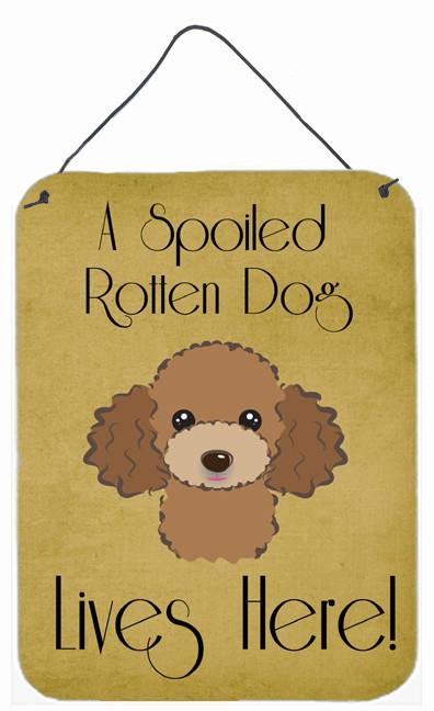 Chocolate Brown Poodle Spoiled Dog Lives Here Wall or Door Hanging Prints BB1504DS1216 by Caroline&#39;s Treasures
