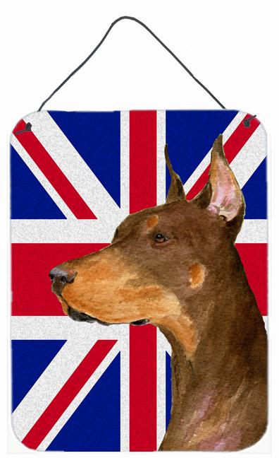Doberman with English Union Jack British Flag Wall or Door Hanging Prints SS4910DS1216 by Caroline&#39;s Treasures