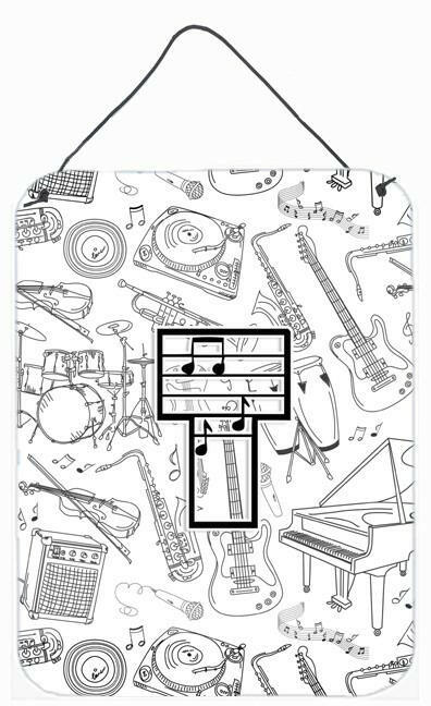 Caroline's Treasures Letter T Musical Note Letters Wall or Door Hanging Prints CJ2007-TDS1216