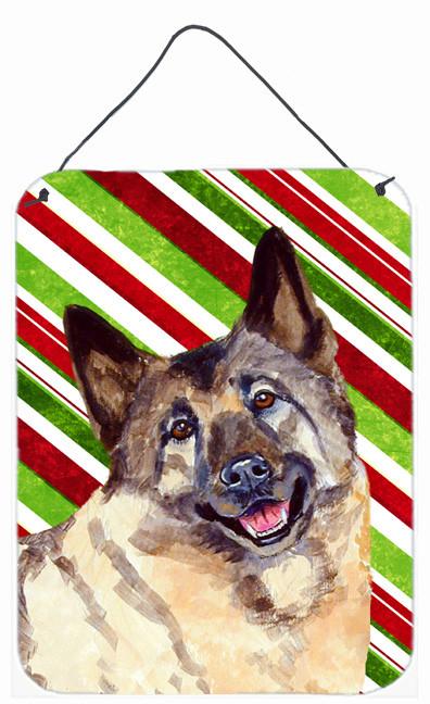 Norwegian Elkhound Candy Cane Holiday Christmas Wall or Door Hanging Prints by Caroline&#39;s Treasures