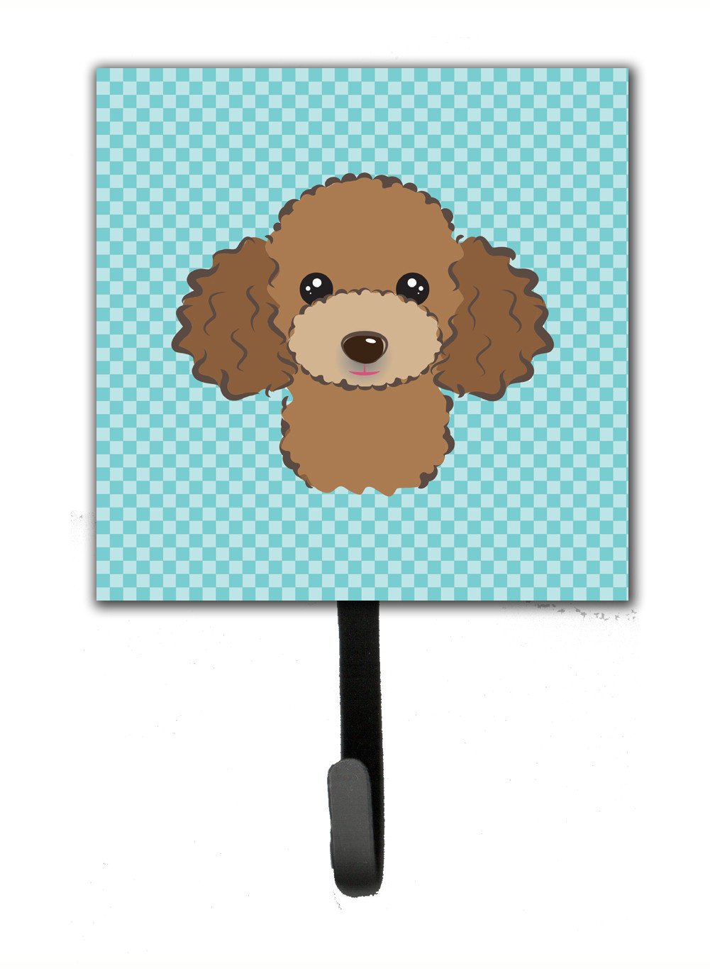 Checkerboard Blue Chocolate Brown Poodle Leash or Key Holder BB1194SH4 by Caroline&#39;s Treasures