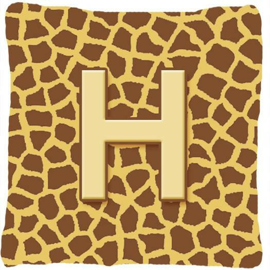 Monogram Initial H Giraffe Decorative   Canvas Fabric Pillow CJ1025 - the-store.com