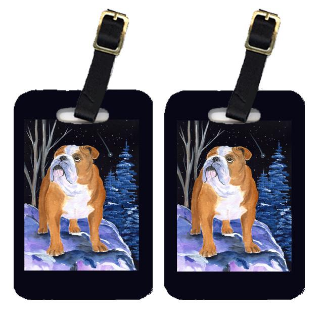 Starry Night English Bulldog Luggage Tags Pair of 2 by Caroline&#39;s Treasures
